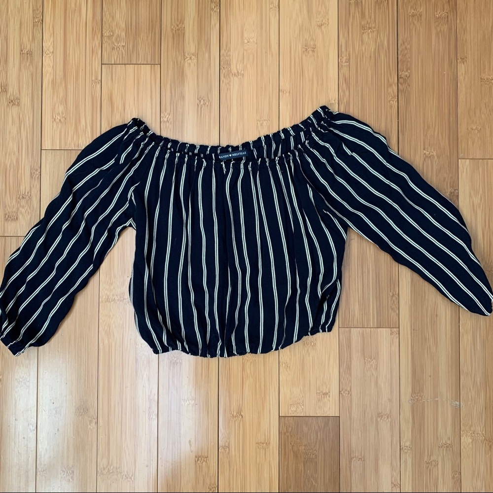 Brandy Melville Striped Off-The-Shoulder Top